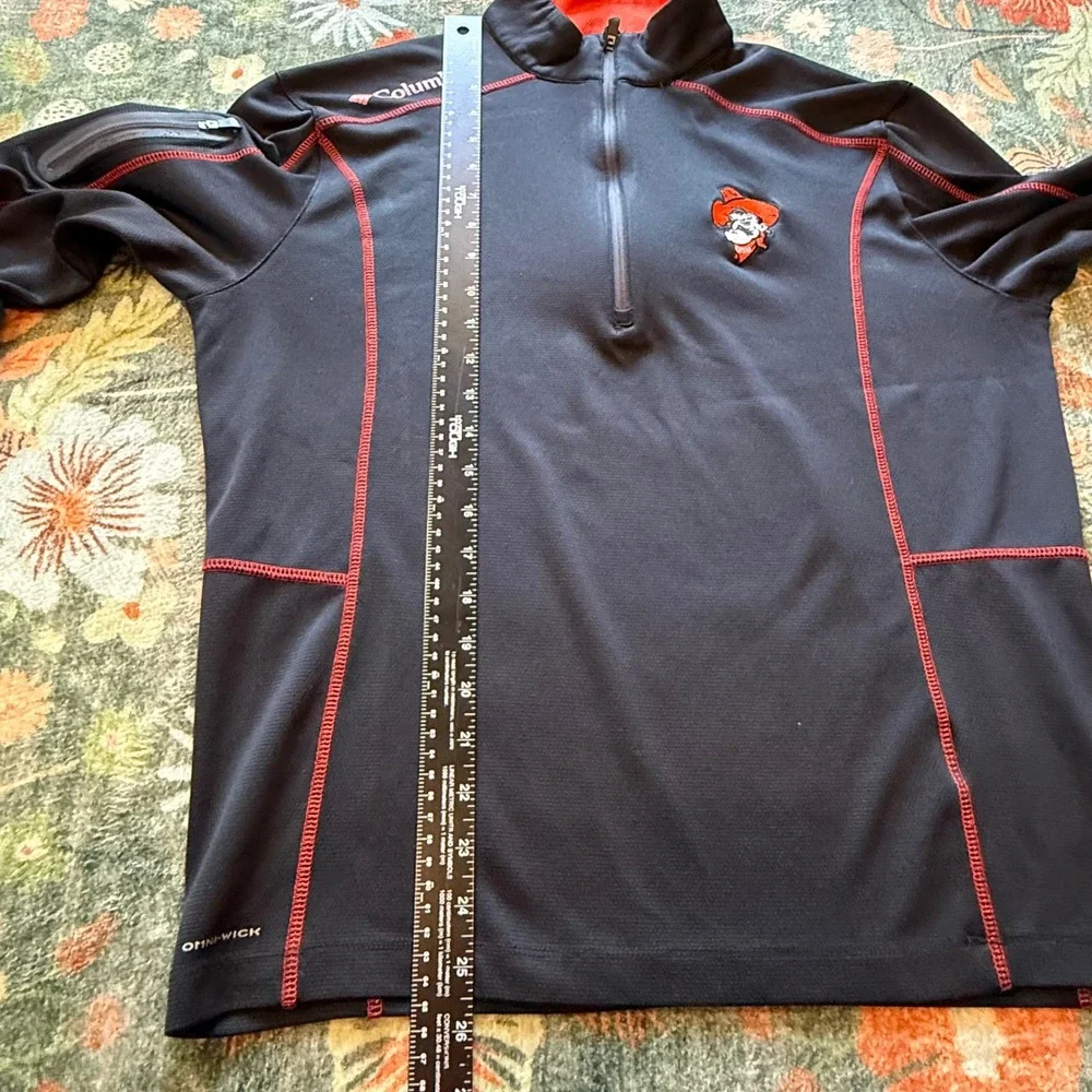 Columbia‎ Golf Mens OSU Cowboys Quarter Zip Pullover Black Orange Omni-Wick M